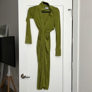 S Runaway olive green cutout dress